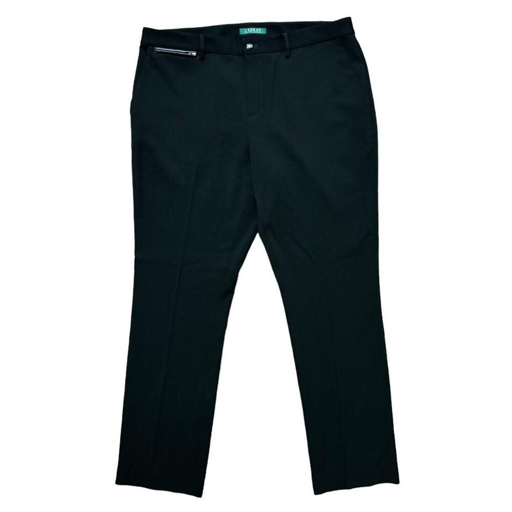 VTG RALPH LAUREN 100% Wool Straight Leg Trouser Pants  Fox button  SZ 12
